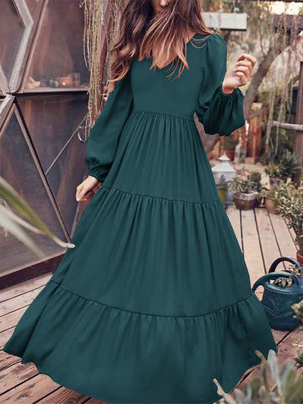 Autumn Temperament Women’S Large Swing Dress
