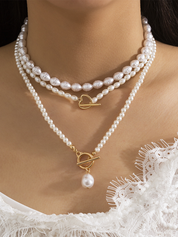 Baroque shaped pearl necklace creative irregular chain clavicle necklace - Pattern4 / FREESIZE