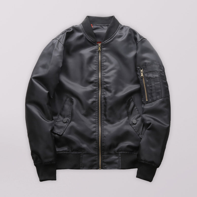 Baseball Collar Mens Air Force Pilot Unisex Men’s Jacket - Black / S