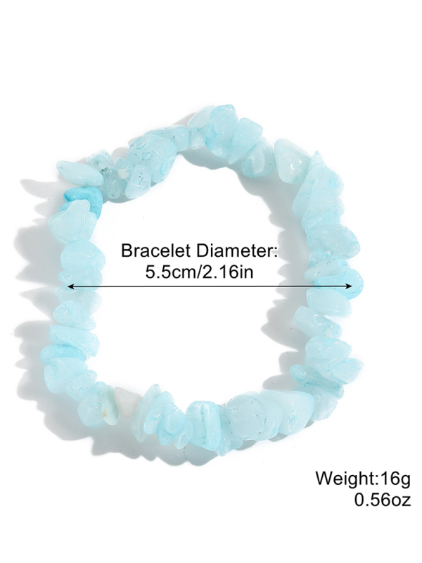 Bohemian Colorful Gravel Bracelet Natural Stone Bracelet - Clear blue / FREESIZE