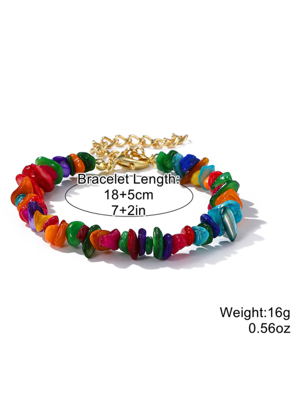Bohemian Colorful Gravel Bracelet Natural Stone Bracelet - Pattern / FREESIZE