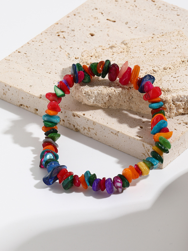 Bohemian Colorful Gravel Bracelet Natural Stone Bracelet - Pattern1 / FREESIZE