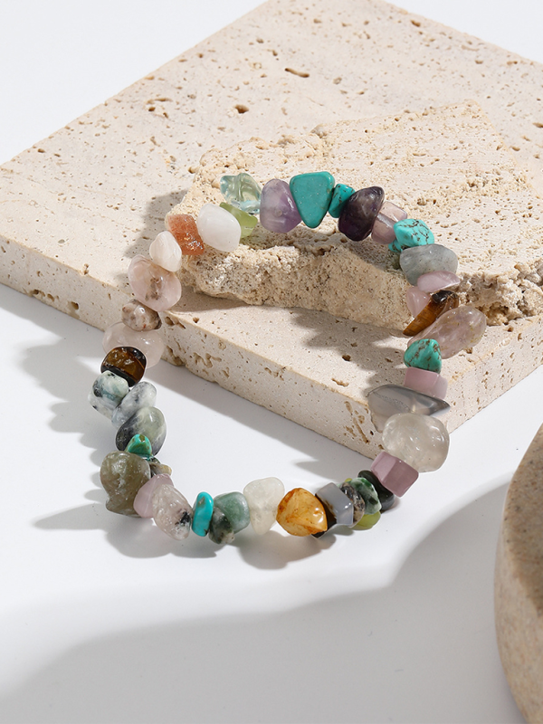 Bohemian Colorful Gravel Bracelet Natural Stone Bracelet - Pattern2 / FREESIZE