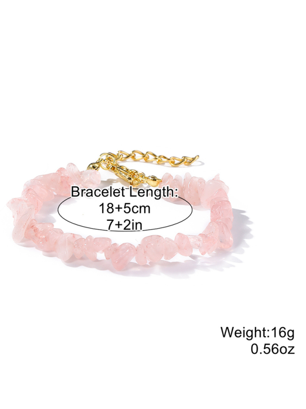 Bohemian Colorful Gravel Bracelet Natural Stone Bracelet - Pink / FREESIZE