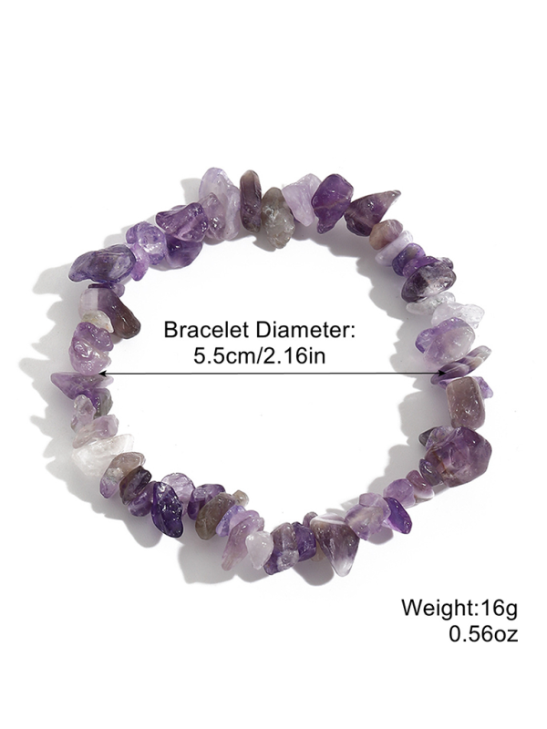 Bohemian Colorful Gravel Bracelet Natural Stone Bracelet - Purple / FREESIZE
