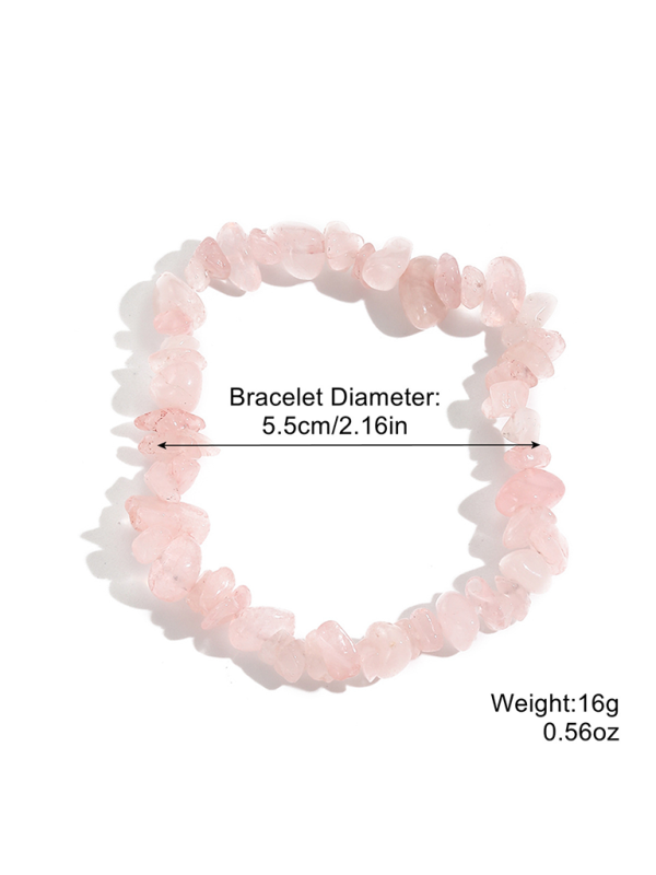 Bohemian Colorful Gravel Bracelet Natural Stone Bracelet - Shocking pink / FREESIZE