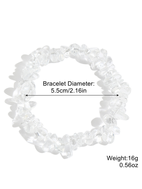 Bohemian Colorful Gravel Bracelet Natural Stone Bracelet - White / FREESIZE