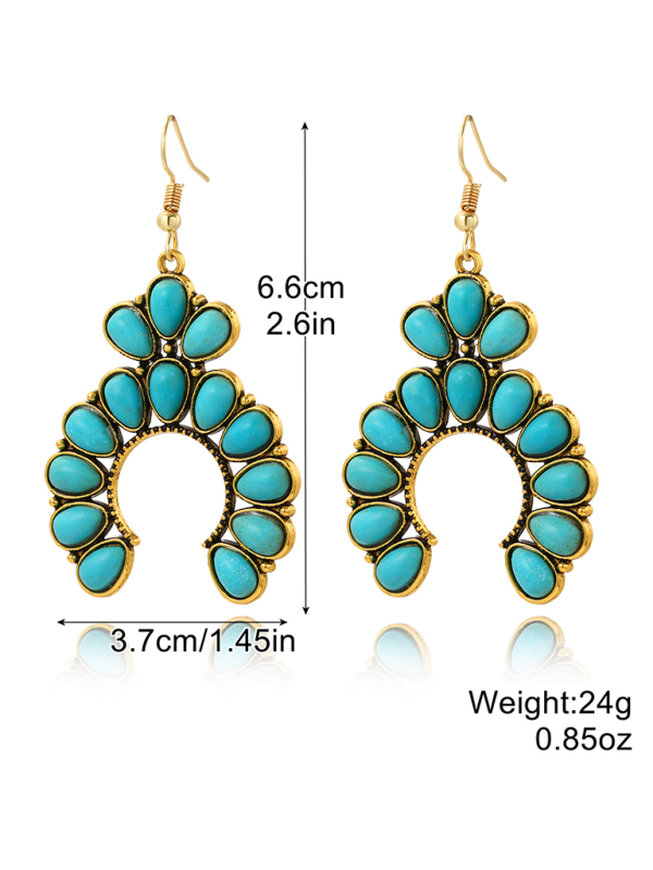 Bohemian vintage ethnic turquoise earring set - Pattern / FREESIZE