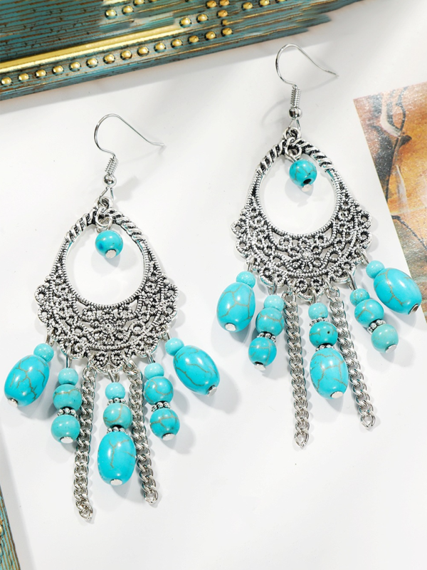 Bohemian vintage ethnic turquoise earring set - Pattern2 / FREESIZE