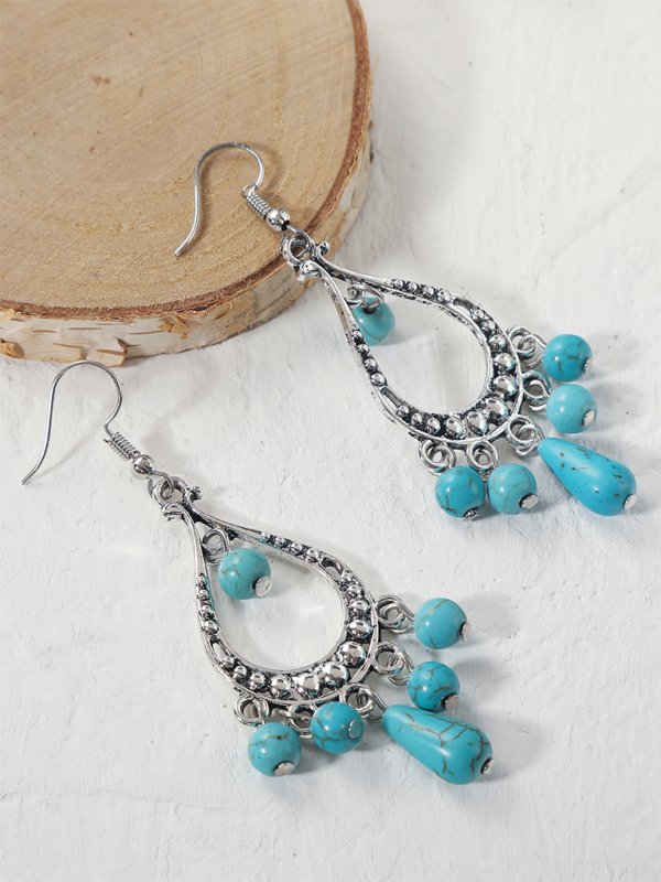 Bohemian vintage ethnic turquoise earring set - Pattern6 / FREESIZE