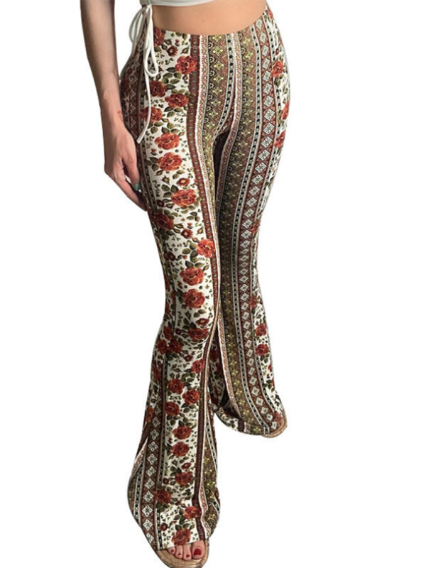 Boho Printed Skinny Micro Slim Sexy Casual Pants - Pattern2 / XS