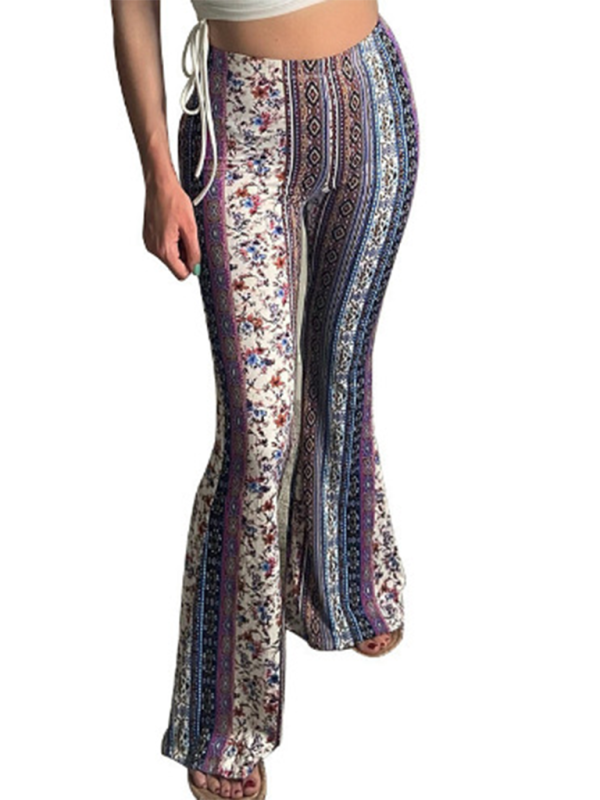Boho Printed Skinny Micro Slim Sexy Casual Pants - Pattern3 / XS