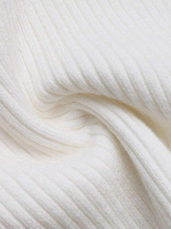 Cream-colored ribbed knit fabric made from viscose fiber for Bowknot suspenders vest