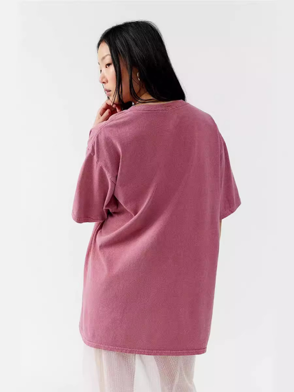 Butterfly T-shirt for women simple style round neck and short sleeves