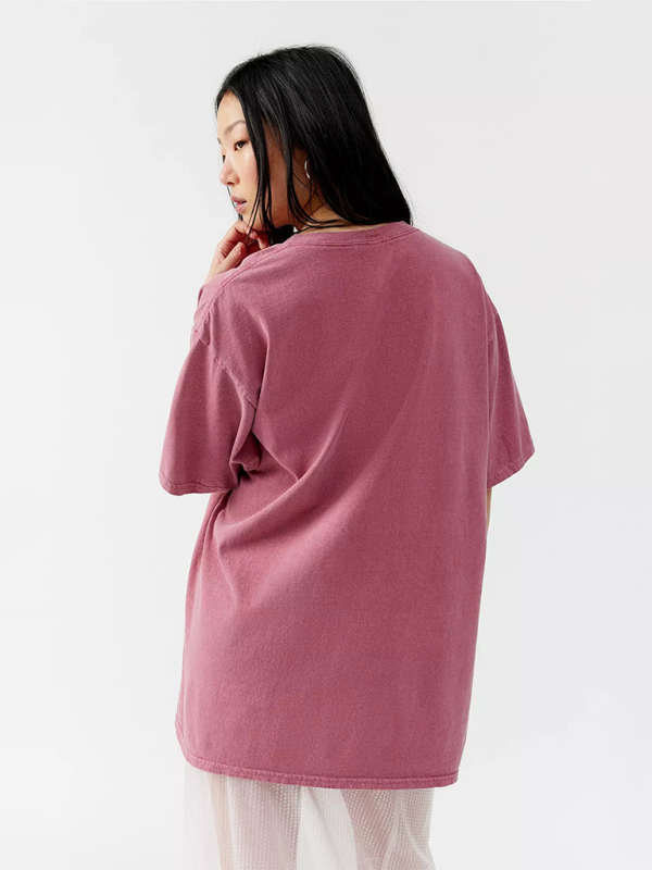 Butterfly T-shirt for women simple style round neck and short sleeves