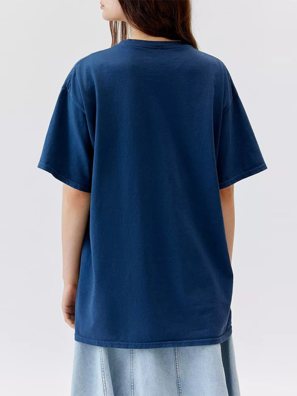 Butterfly T-shirt for women simple style round neck and short sleeves