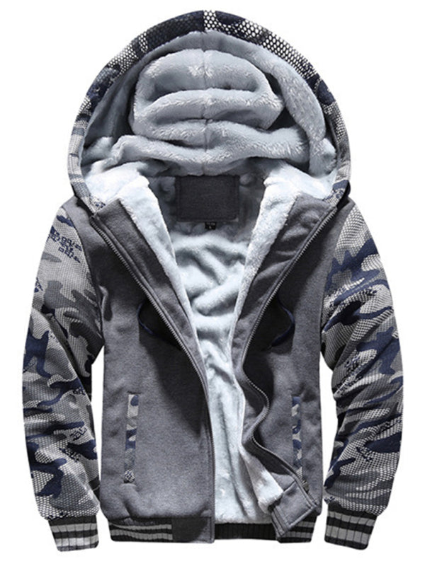 Camouflage sweater men’s casual sports cardigan sweater jacket to keep warm