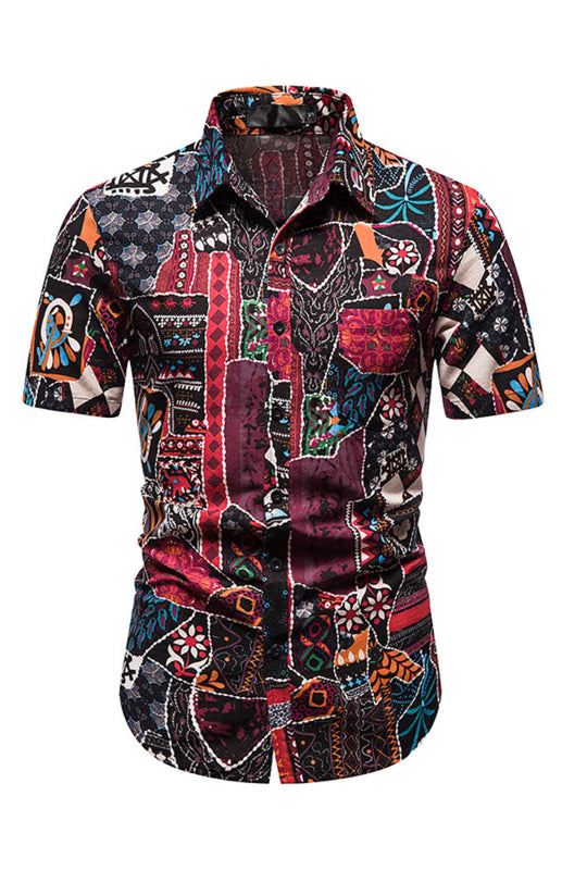 Casual Men’s Polyester Shirt with Welt Pocket and Regular Sleeves