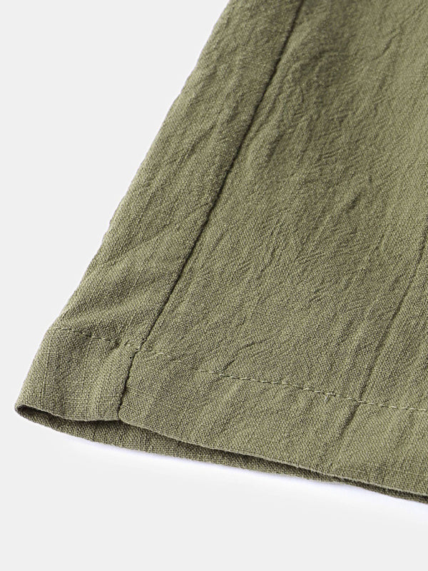 Casual Pants Men’s Cotton Linen Beach Pants Korean Style Solid Color Linen Pants
