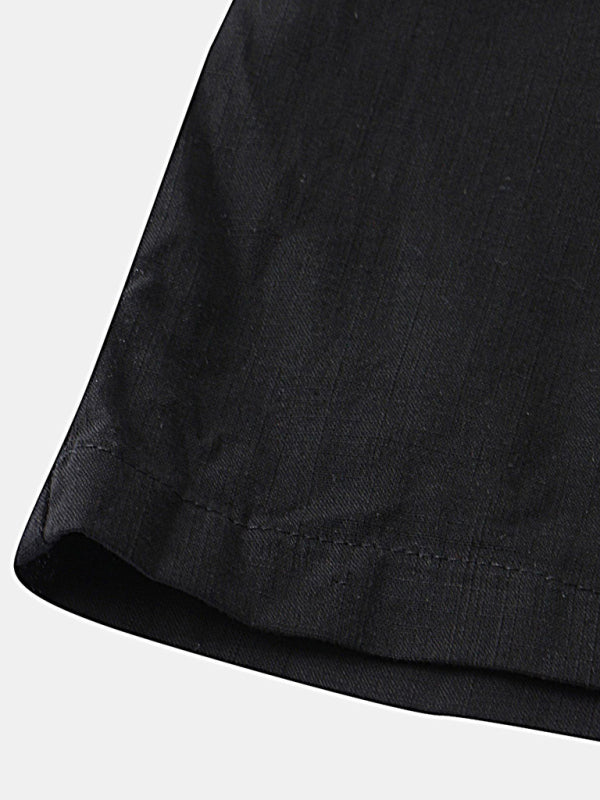 Casual Pants Men’s Cotton Linen Beach Pants Korean Style Solid Color Linen Pants