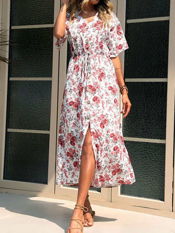 Casual Women’s Summer Fashion Short Sleeve Print Dress