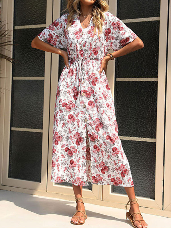 Casual Women’s Summer Fashion Short Sleeve Print Dress