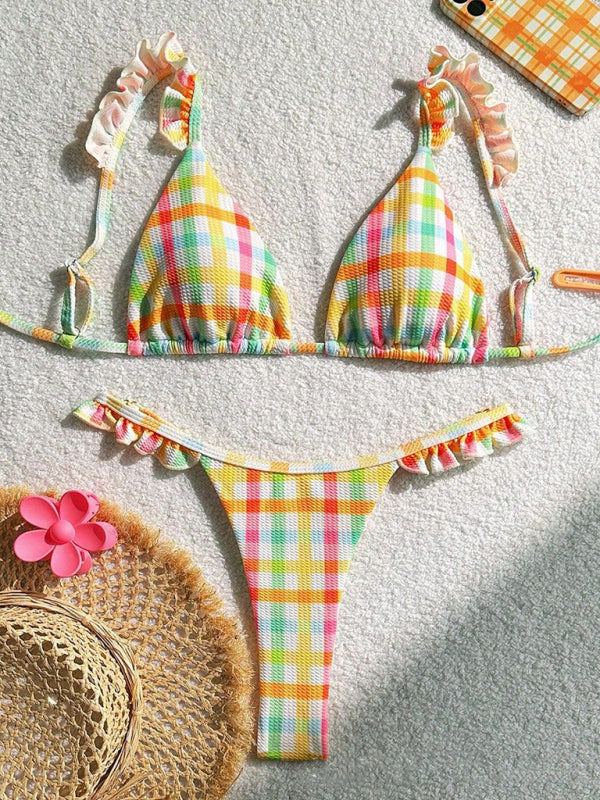 Check lace bikini - Pattern / XS