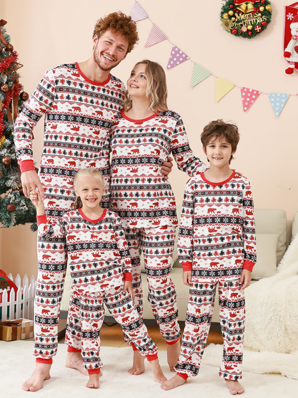 Christmas Loungewear Parent-Child Set Plaid Patchwork Printed Loungewear - Red / S