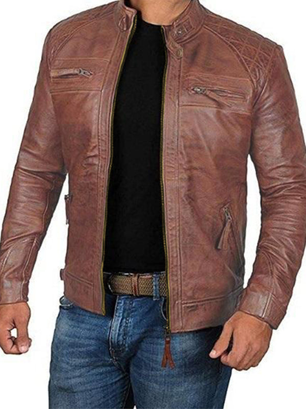 Classic Men’s Polyester Woven Jacket with Straight Pockets