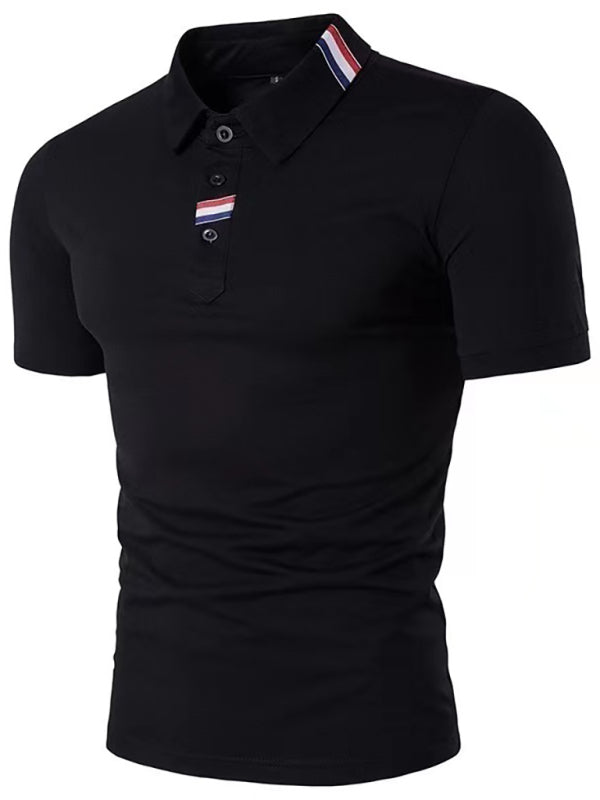 Classic Men’s Solid Short Sleeve Polo Shirt - Black / S