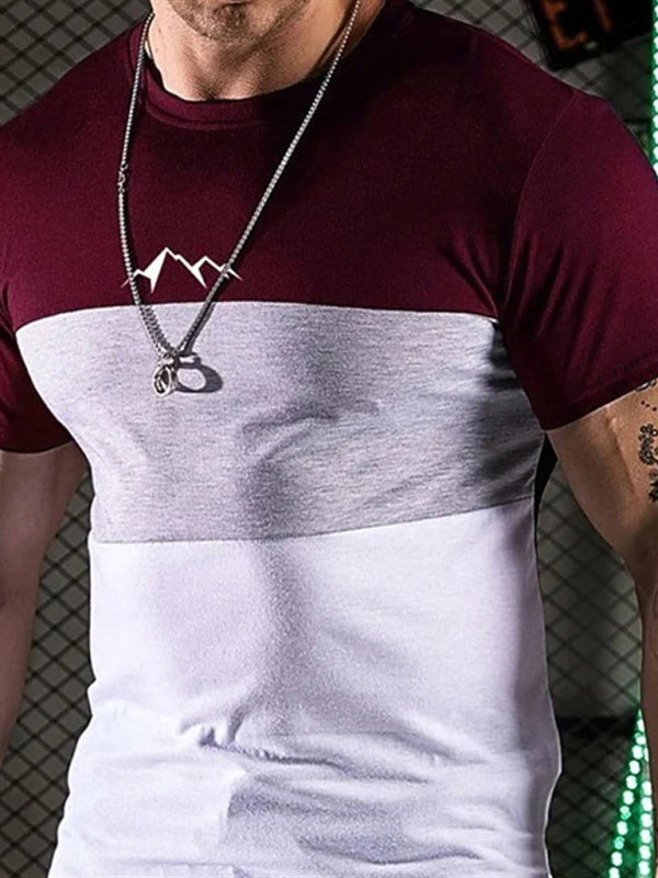 Color Stripe Digital Printing Loose Round Neck Short Sleeve T-Shirt - Pattern2 / S