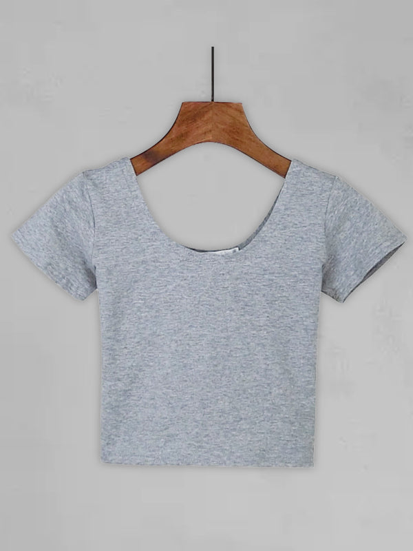 Cotton tight-fitting navel-cut short-sleeved women’s t-shirt slim high-waist cropped top