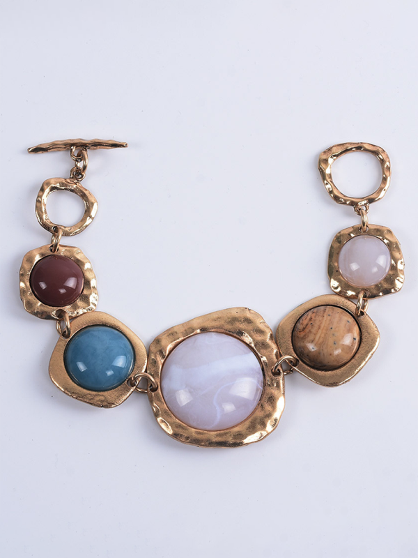 Fashion personality geometric metal stone bracelet - Pattern2 / FREESIZE