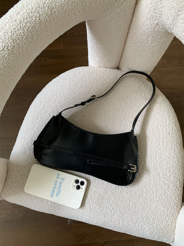 Fashion shoulder bag retro baguette bag - Black / FREESIZE