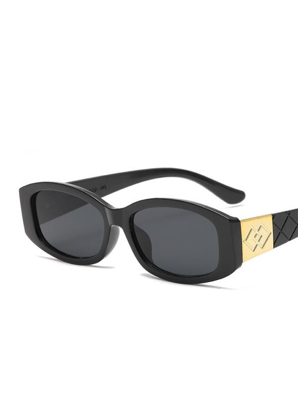 Fashion small frame glasses novelty hot girl diamond pattern decorative square frame sunglasses - Black / FREESIZE