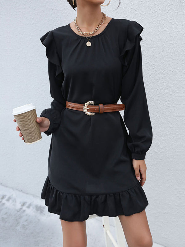 Fashion women's long -sleeved bottoming wild dress - Closther