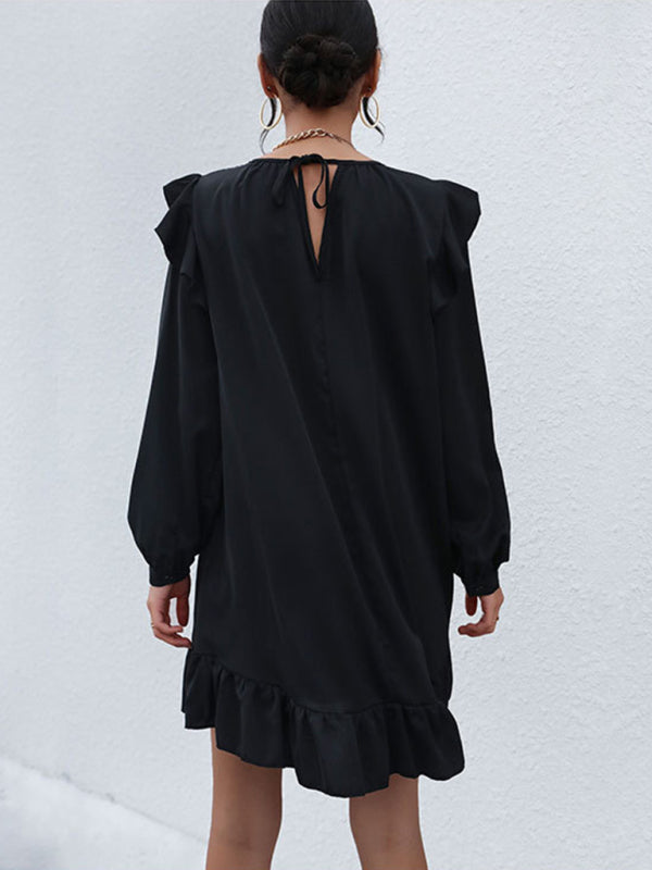 Fashion women's long -sleeved bottoming wild dress - Closther