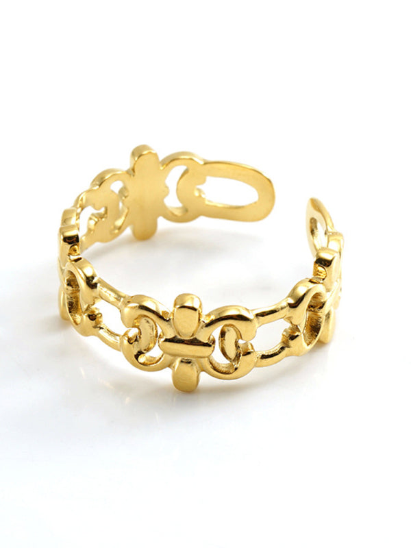 Fashionable and personalized retro style ring gold living ring - Golden yellow / FREESIZE