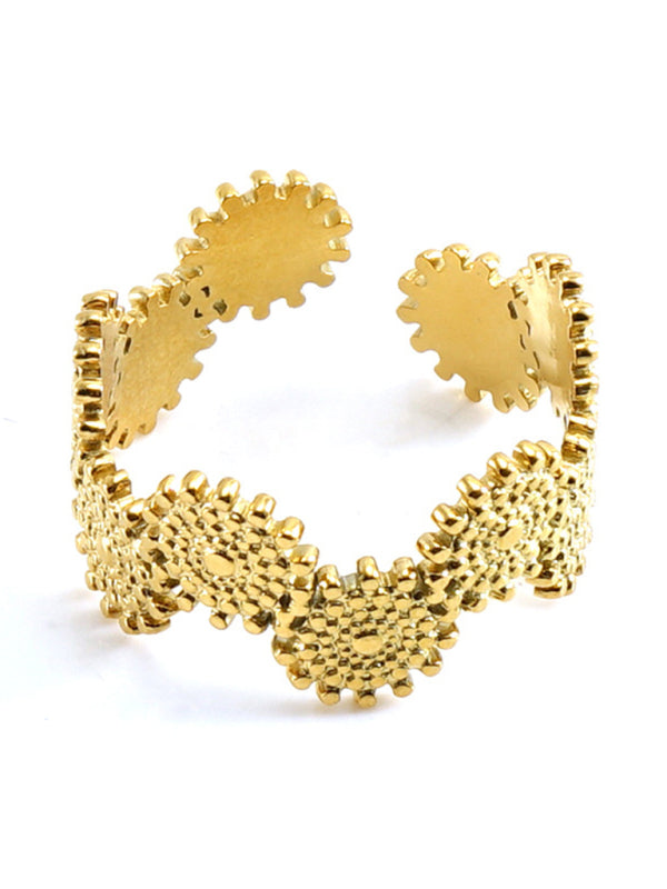 Fashionable and personalized retro style ring gold living ring - Pattern9 / FREESIZE
