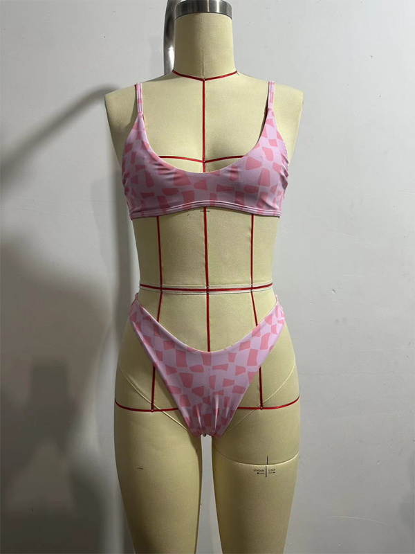 Fashionable and Sexy Two-piece Vacation Women’s Printed String Bikini