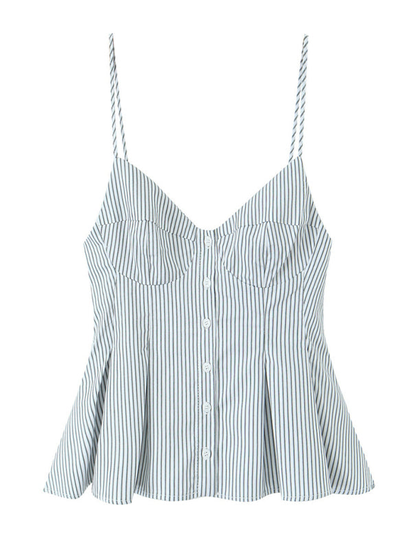 Striped button-down camisole top from Fashionable Spaghetti Strap Top collection