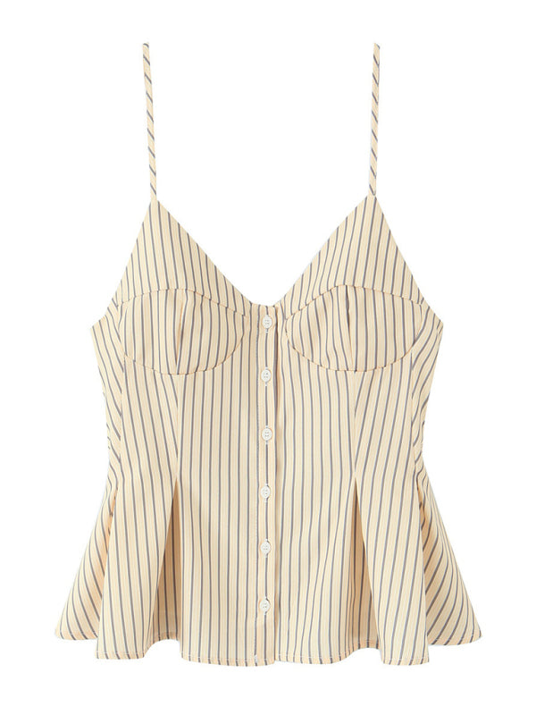 Striped button-down camisole top from Fashionable Spaghetti Strap Top collection
