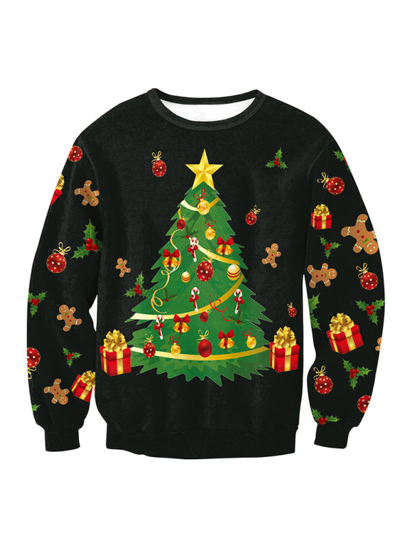 Festive Christmas Tree Knit Top with Gifts - Photo Color / S