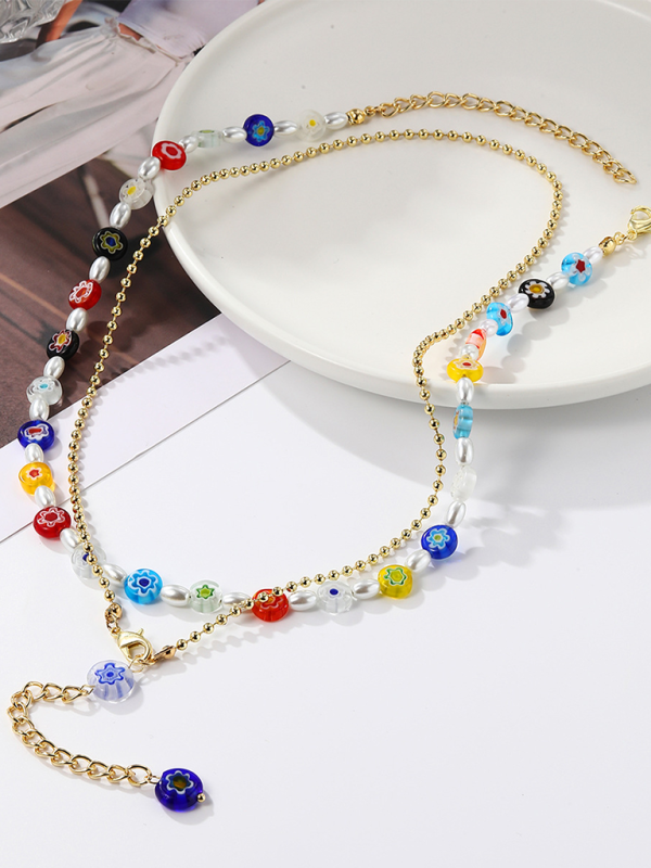 Five-pointed star stacked zircon metal necklace multi-layer necklace new style - Pattern2 / FREESIZE