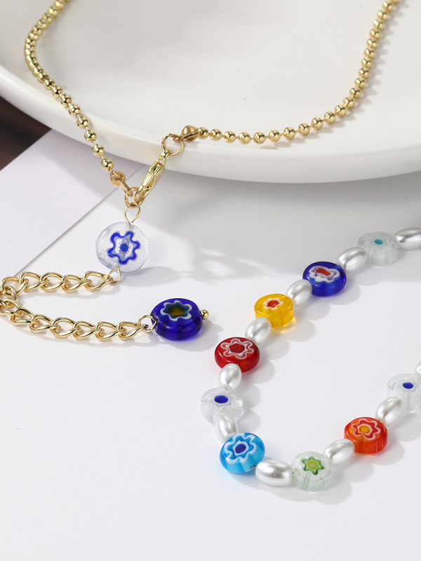 Five-pointed star stacked zircon metal necklace multi-layer necklace new style