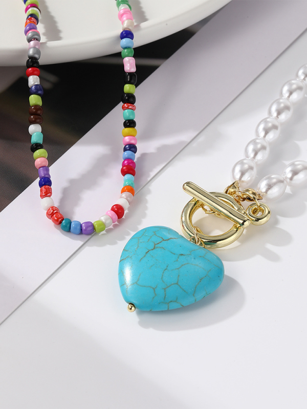 Five-pointed star stacked zircon metal necklace multi-layer necklace new style