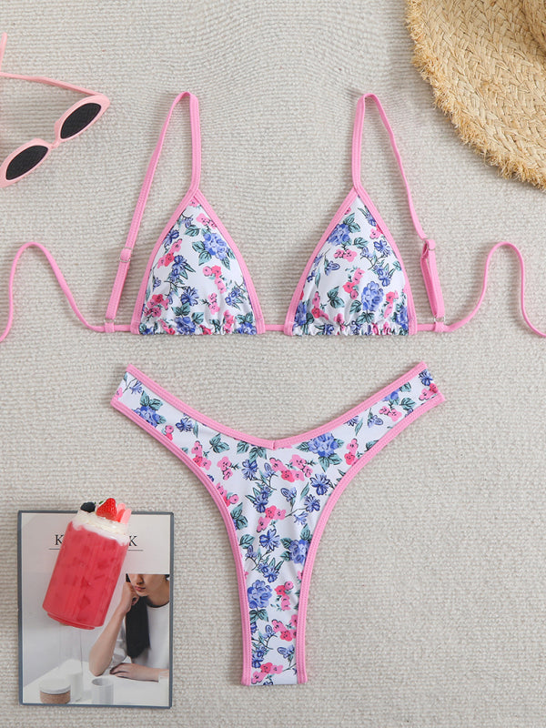Floral print bikini - Pink / S