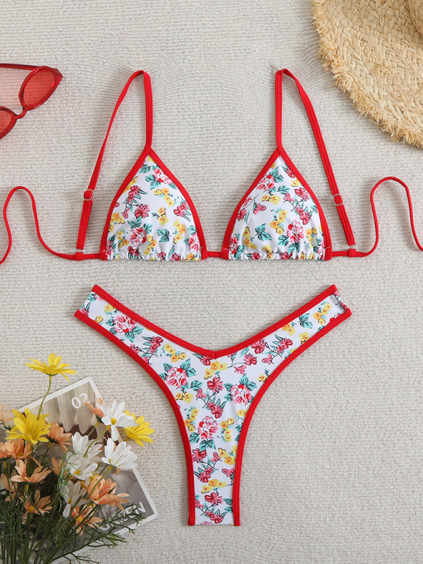 Floral print bikini - Red / S