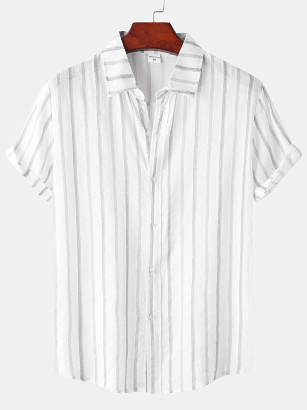 Hawaiian Style Casual Beach Vacation Printed Men’s Shirt - Cream / M