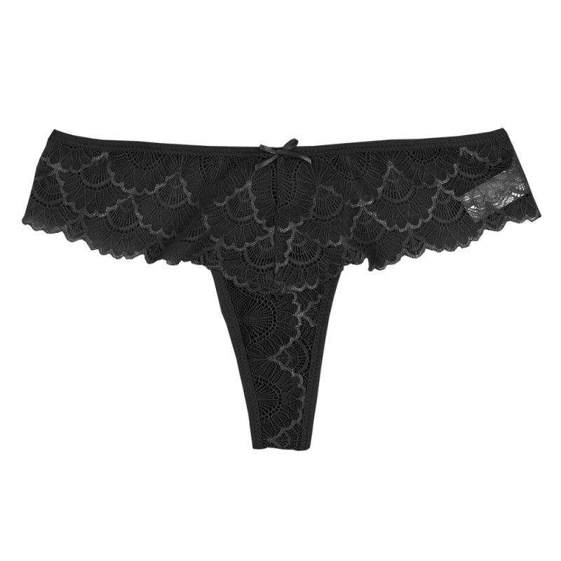 High Elasticity Sexy Self Design Nylon Panties - Black / S